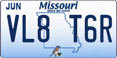 MO license plate VL8T6R