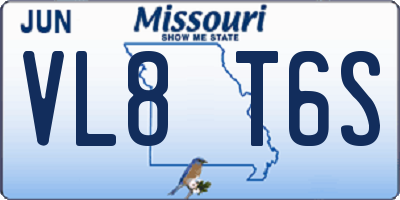 MO license plate VL8T6S