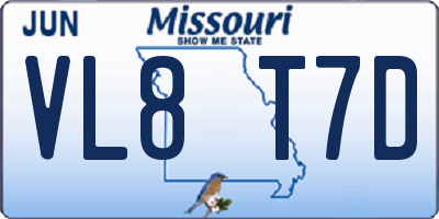 MO license plate VL8T7D
