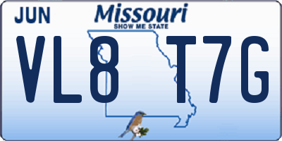 MO license plate VL8T7G