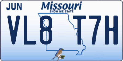 MO license plate VL8T7H
