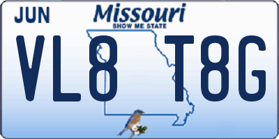MO license plate VL8T8G
