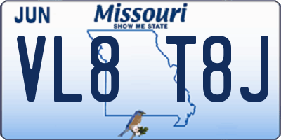 MO license plate VL8T8J