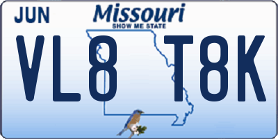 MO license plate VL8T8K