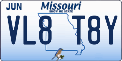 MO license plate VL8T8Y