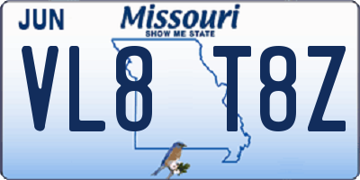 MO license plate VL8T8Z