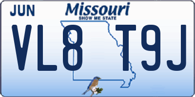 MO license plate VL8T9J