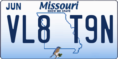 MO license plate VL8T9N