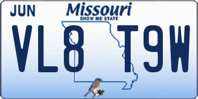 MO license plate VL8T9W