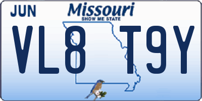 MO license plate VL8T9Y