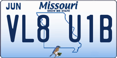 MO license plate VL8U1B