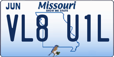 MO license plate VL8U1L