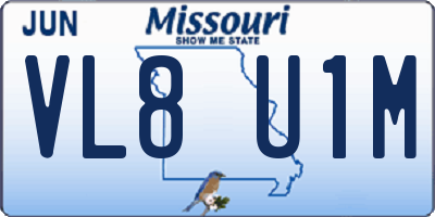 MO license plate VL8U1M