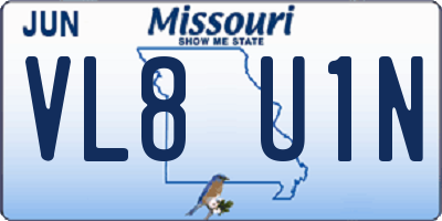 MO license plate VL8U1N