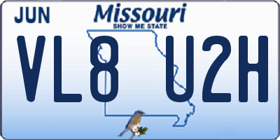 MO license plate VL8U2H