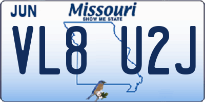 MO license plate VL8U2J