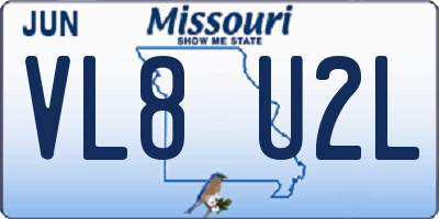 MO license plate VL8U2L