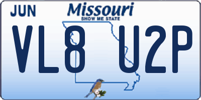 MO license plate VL8U2P