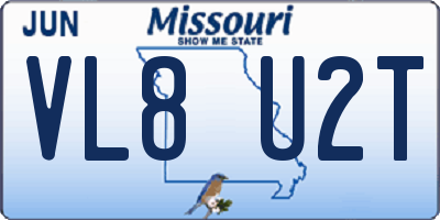 MO license plate VL8U2T