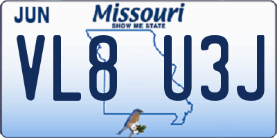 MO license plate VL8U3J