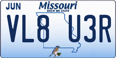 MO license plate VL8U3R