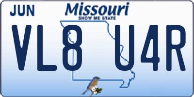 MO license plate VL8U4R
