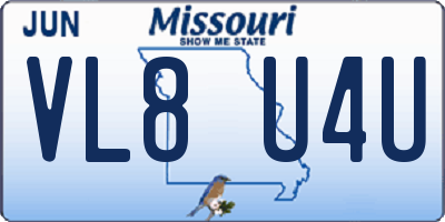 MO license plate VL8U4U