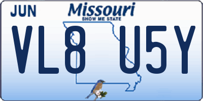 MO license plate VL8U5Y