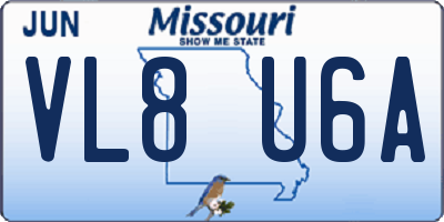 MO license plate VL8U6A