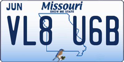 MO license plate VL8U6B