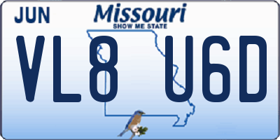 MO license plate VL8U6D