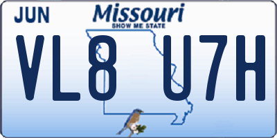 MO license plate VL8U7H