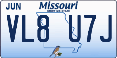 MO license plate VL8U7J