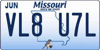 MO license plate VL8U7L