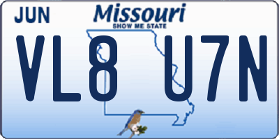 MO license plate VL8U7N