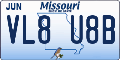 MO license plate VL8U8B