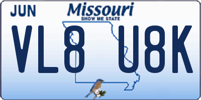 MO license plate VL8U8K