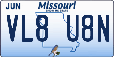 MO license plate VL8U8N