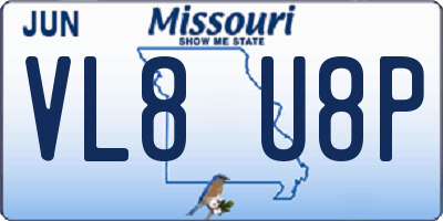 MO license plate VL8U8P