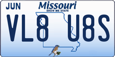MO license plate VL8U8S