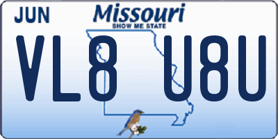MO license plate VL8U8U