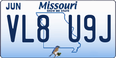MO license plate VL8U9J