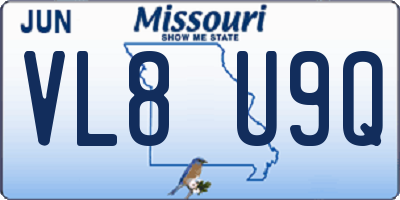 MO license plate VL8U9Q