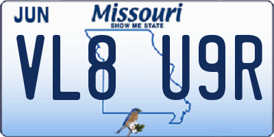 MO license plate VL8U9R