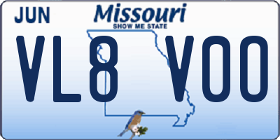 MO license plate VL8V0O
