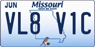 MO license plate VL8V1C