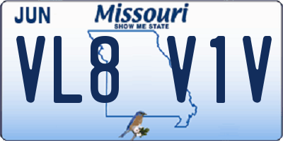 MO license plate VL8V1V