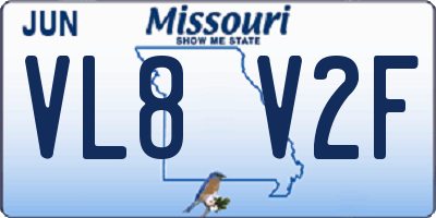 MO license plate VL8V2F
