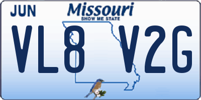 MO license plate VL8V2G