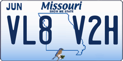 MO license plate VL8V2H